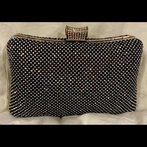 Rhinestone/Black Clutch